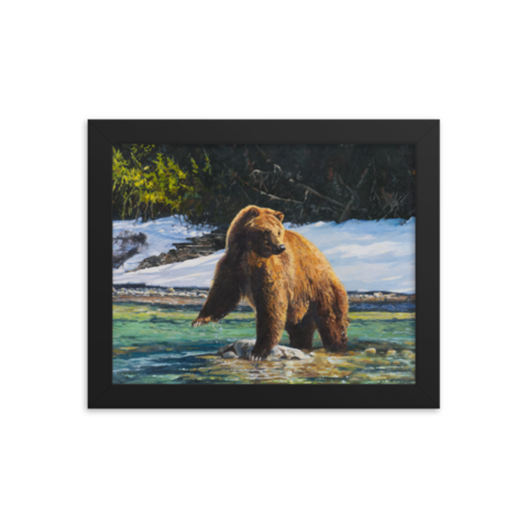 Springtime Fishing - Framed print - Black / 8″×10″